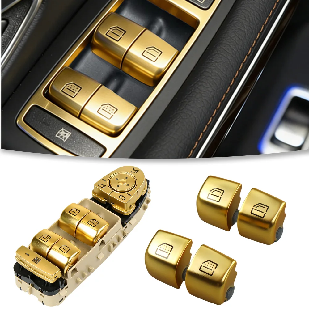 

Luxury Gold Door Lift Switch for Mercedes-Benz S W222 2014-2020 Durable Car Interior Switch Accessory