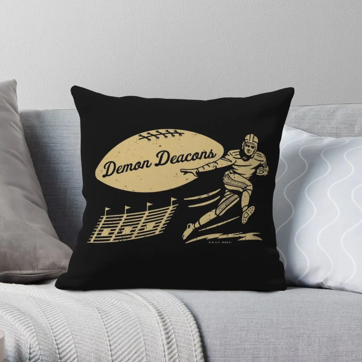 Vintage Demon Deacons Square Pillowcase Polyester Linen Velvet Creative Zip Decor Throw Pillow Case Bed Cushion Cover