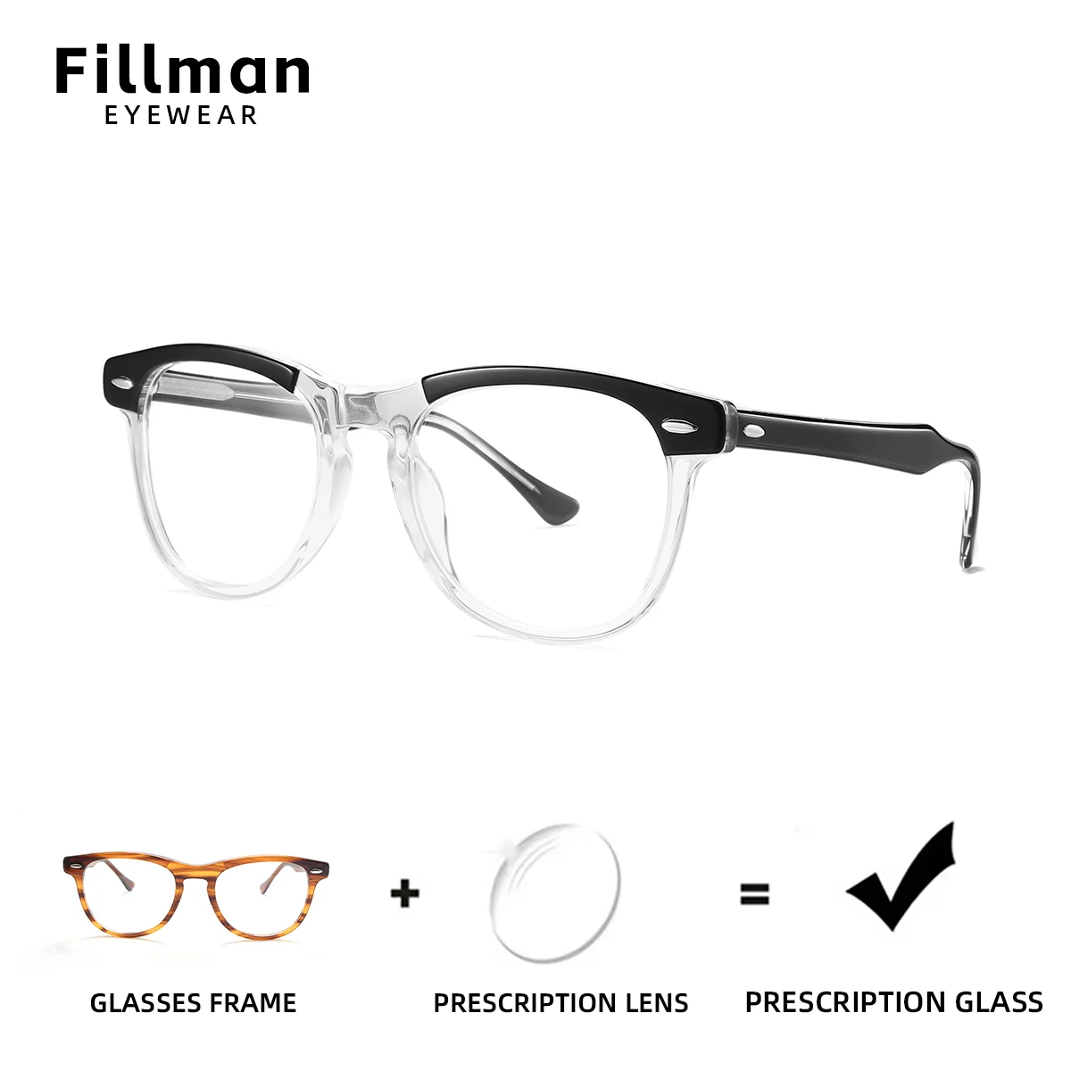 

Fillman Retro Prescription Progressive Eyeglasses Round Myopia Glasses Anti Blue Light Photochromic Optical Eyewear Women Men