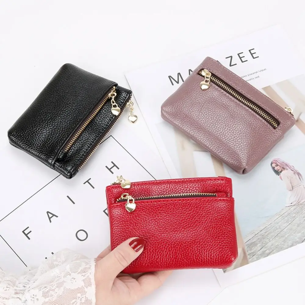 

New PU Leather Women Coin Purse Solid Color Key Chain Mini Change Purses Card Holder Zipper Pouch Kids Coin Pocket Wallets