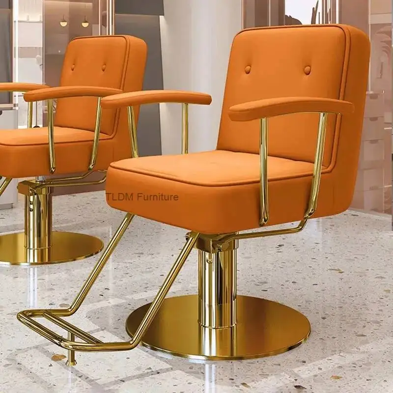 Nordic Style Barber Chairs Exquisite Glamour Premium Creative Salon Chairs European Trendy Silla Para Lashista Salon Furniture