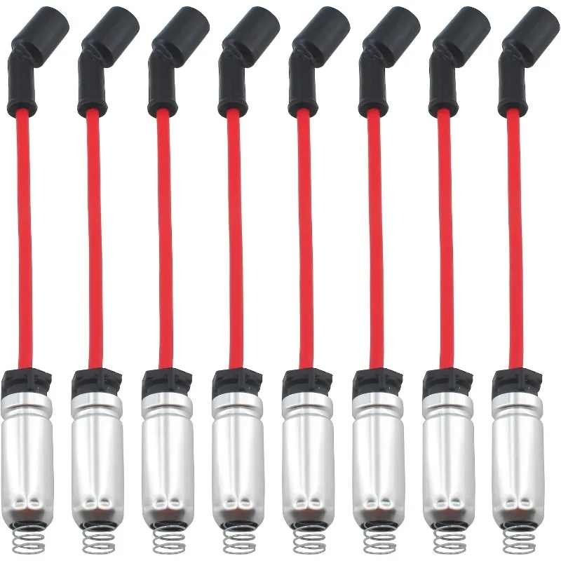8Pcs High Performance Spark Plug Wires Compatible with Chevrolet Chevy GMC Cadillac Isuzu Express Silverado Suburban Sierra etc