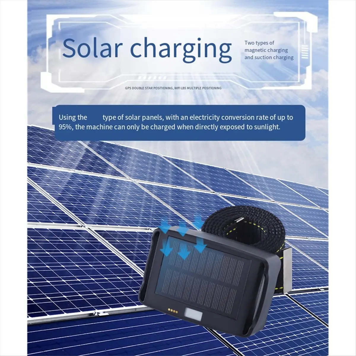 

Animal Tracker,with 4G, Solar GPS Locator Device for Cattle,Sheep and Horses, Real-Time Positioning/Waterproof