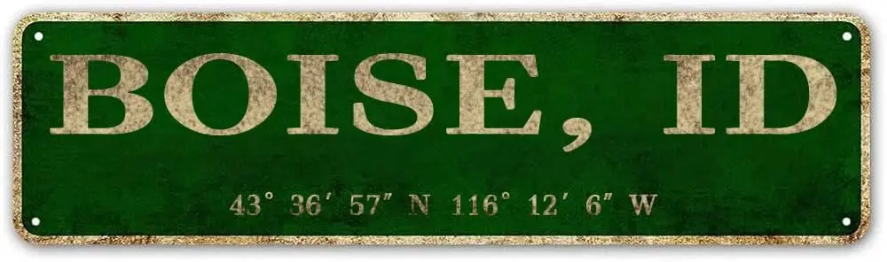 Boise, ID City Sign Rustic Vintage Metal Art Wall Decor Office/Home/Classroom 4