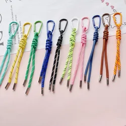 Kleurrijke gevlochten Lanyard sleutelhanger voor telefoon geval decoratie vrouwen chique tas hanger Kpop DIY sleutelhangers vriend paar cadeau