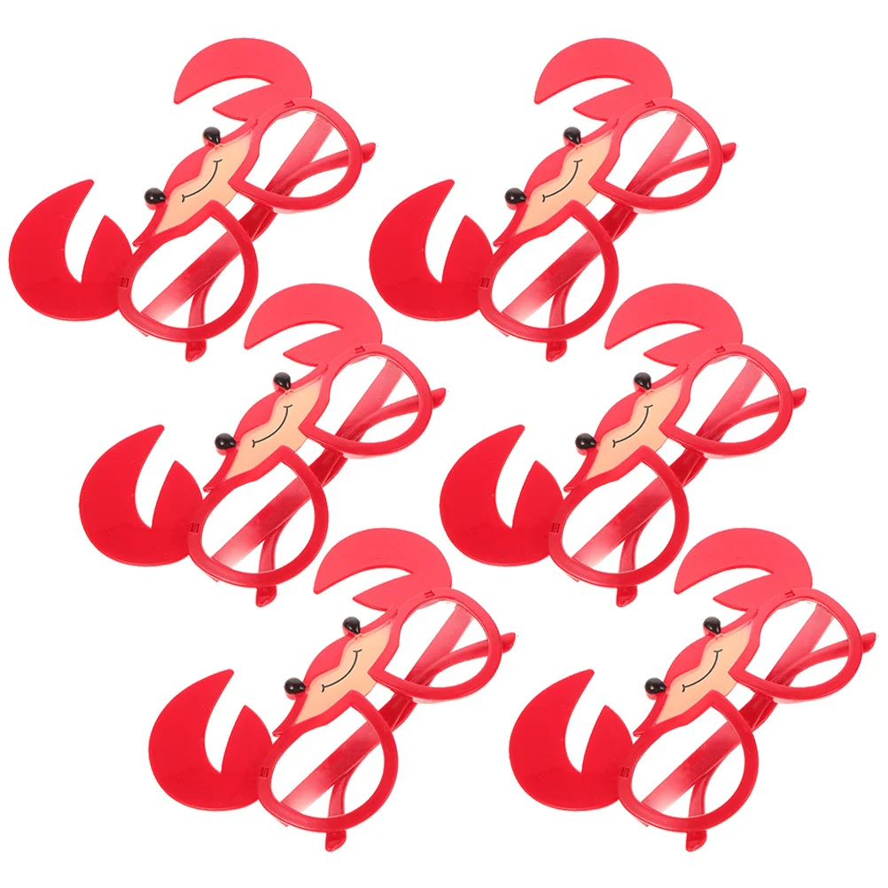 

6Pcs Crab Shaped Sunglasses Funny Hawaiian Party Beach Vacation Photo Props Summer Tropical Funny Glasses for Women
