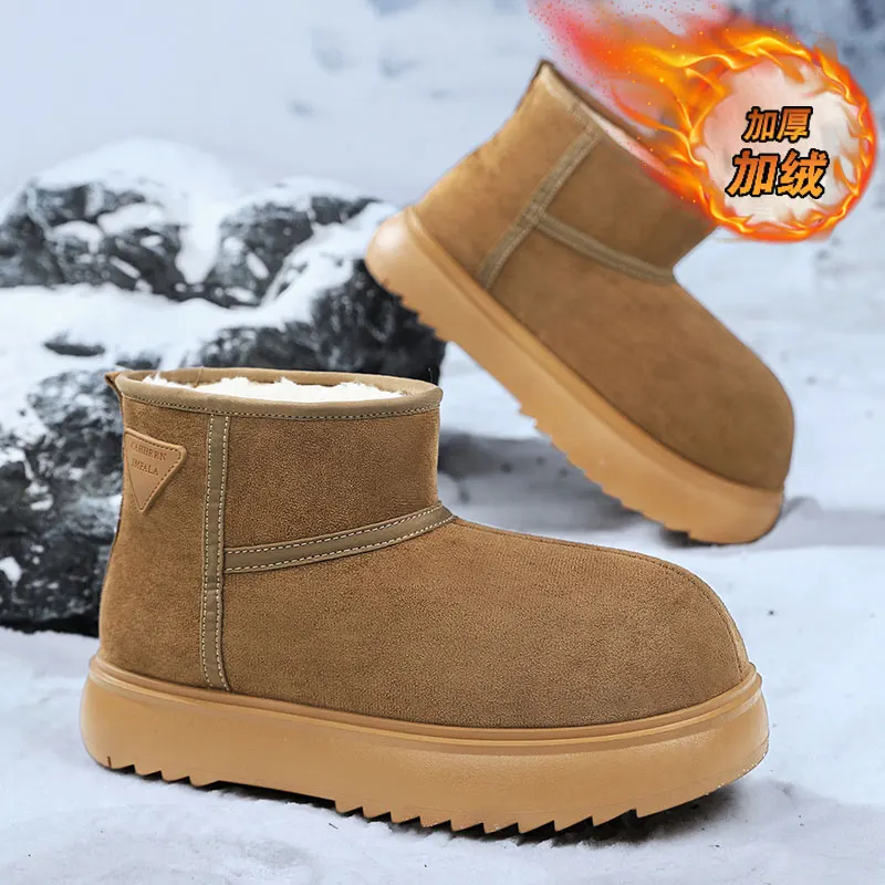 أحذية الكاحل أحذية الشتاء للرجال منتصف أعلى أحذية حذاء رجالي للرجال المتسكعون منصة رياضية كل مباراة إضافة المخملية مقاومة للاهتراء #1