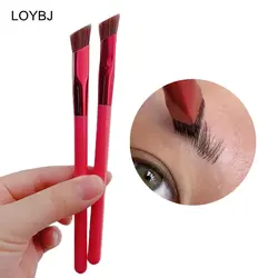 LOYBJ-brocha de maquillaje para cejas, brocha de maquillaje de pelo de cejas simuladas multifunción, sombra de ojos de contorno, corrector, brochas de maquillaje cuadradas