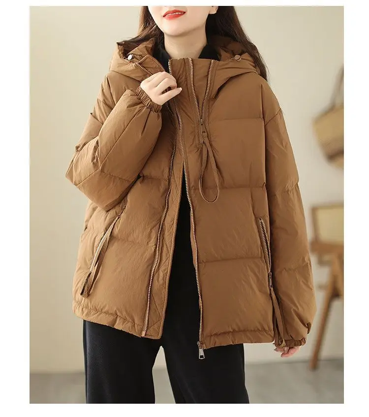 Down Cotton Jackets Women's Short Coat 2023 New Korean Loose Oversized Thick Jacket Fashion Hooded Popular Cotton Jacket Winter