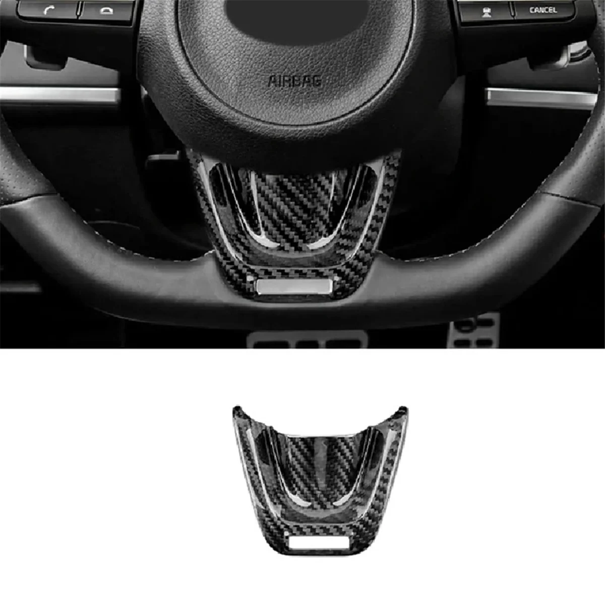 Real Hard Carbon Fiber Cover for Kia Stinger 2018-2023 Car Steering Wheel Panel Trim Accessories