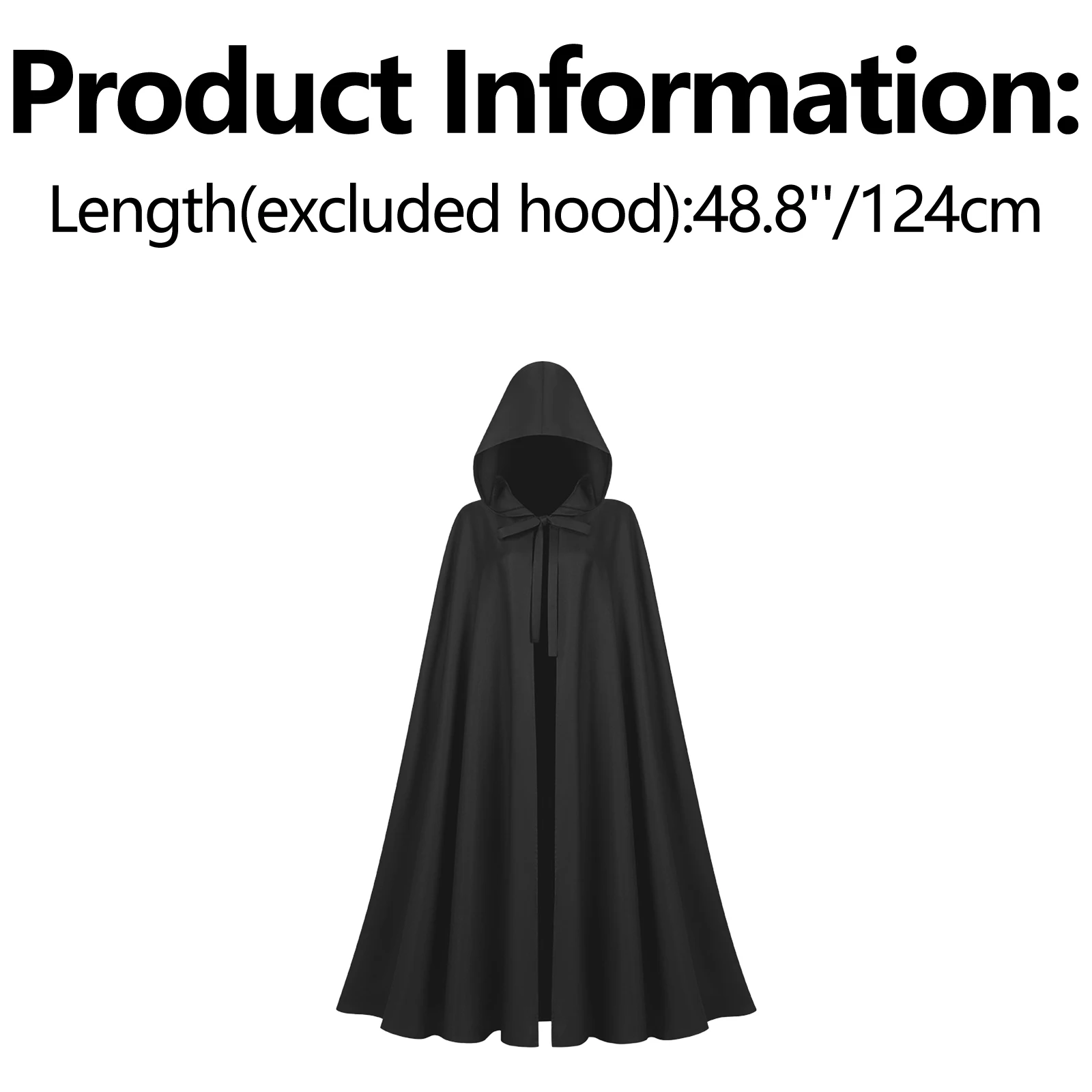 Adults Unisex Hooded Cape Cloak Renaissance Knight Wizard Robe for Halloween Cosplay Theme Party Medieval Fantasy