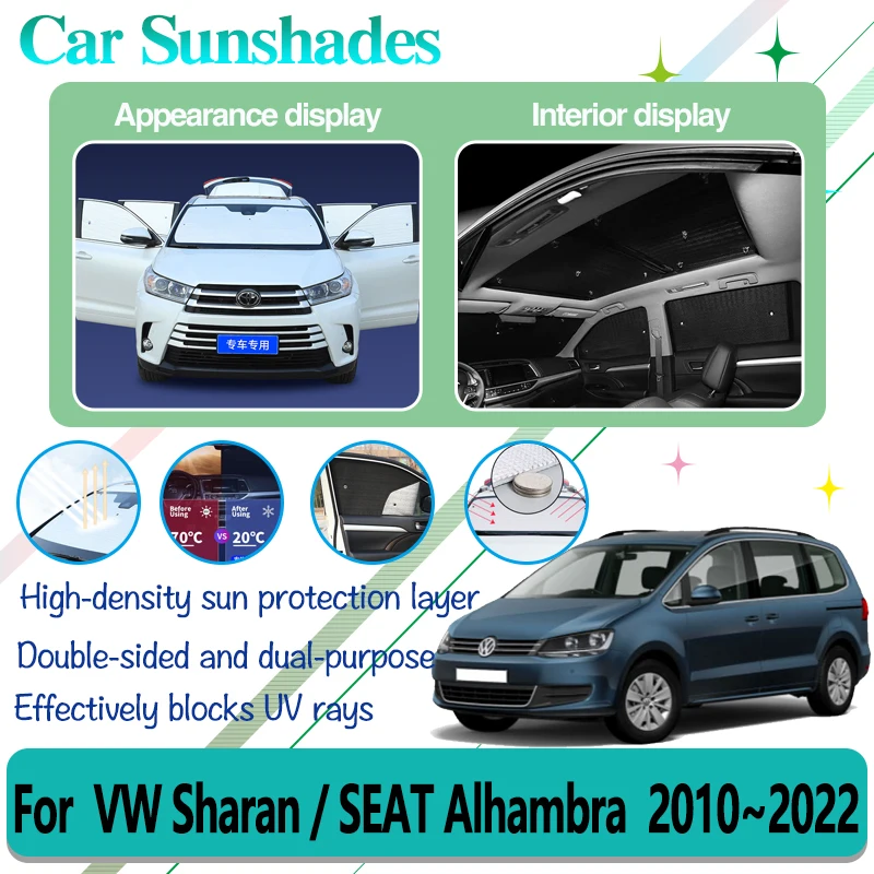 For Volkswagen VW Sharan Accessories 7N SEAT Alhambra 2010~2022 Car Full Covers Window Shading Sun Protector Covers Accessories