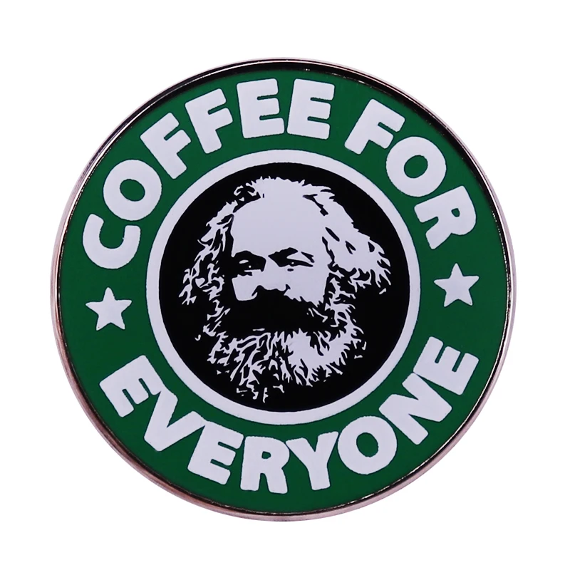 

Karl Marx Socialist Coffee Brooch Pin