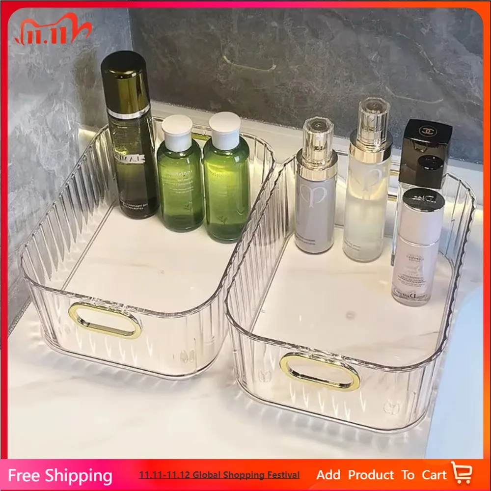 

Rectangular Desktop Cosmetic Green Drawer Stackable Storage Box Acrylic Rack Sundries Snack Makeup Storage Basket Organizer
