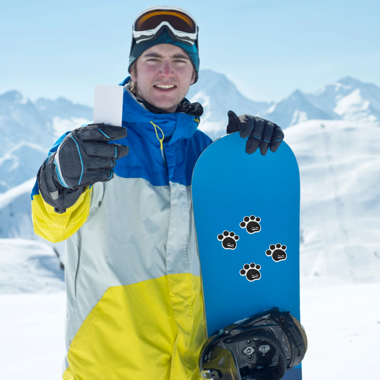 Bantalan Pelindung Anti Selip Snowboard Dekoratif Halus Silikon Anti-selip 4 Buah untuk Papan Seluncur Salju Harian