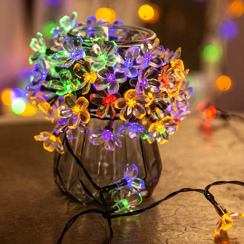 

Solar Powered LED String Lights Cherry Blossom Fairy Garland 22M Crystal Flower Wedding Christmas garden Outdoor Decor lighting