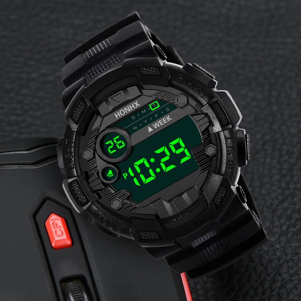 Multifunction Digital Watch Man Sport Electronic Waterproof Black Hand Clock Boy Casual Shockproof LED Fashion Wristwatch Male