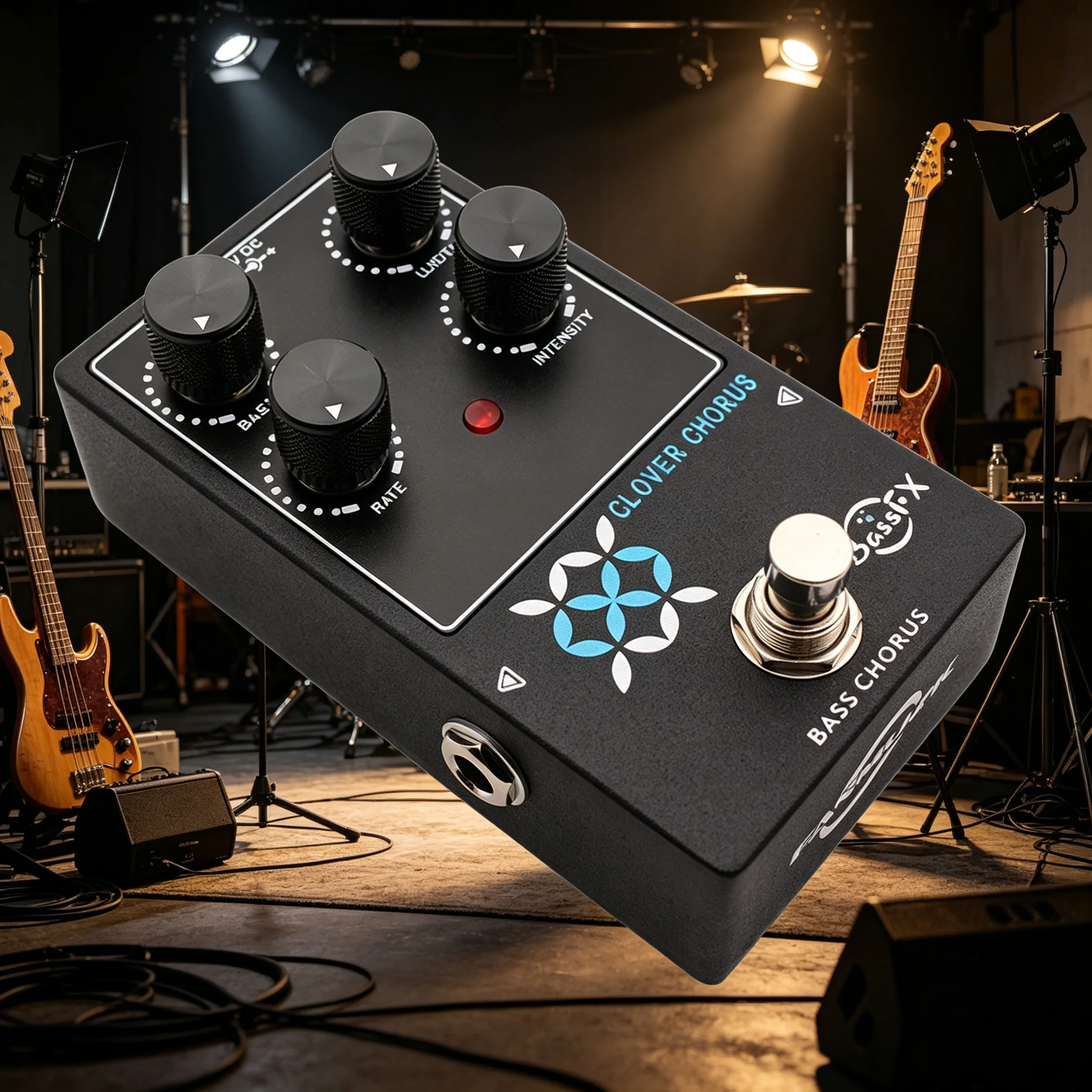 Fanmuzk Chorus Bass Pedal Analog Chorus with Blend Rate Width True Bypass Pedal Clover Chorus Pedal for Electric Bass