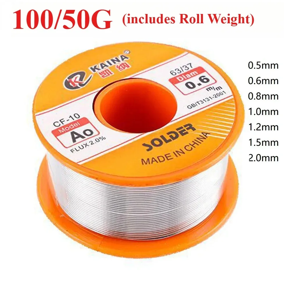 100/50g CF-10 Solder Wire Tin 0.5/0.6/0.8/1.0/1.2/1.5/2.0mm Roll Clean Rosin Welding Core Soldering Wire Flux Reel Tube