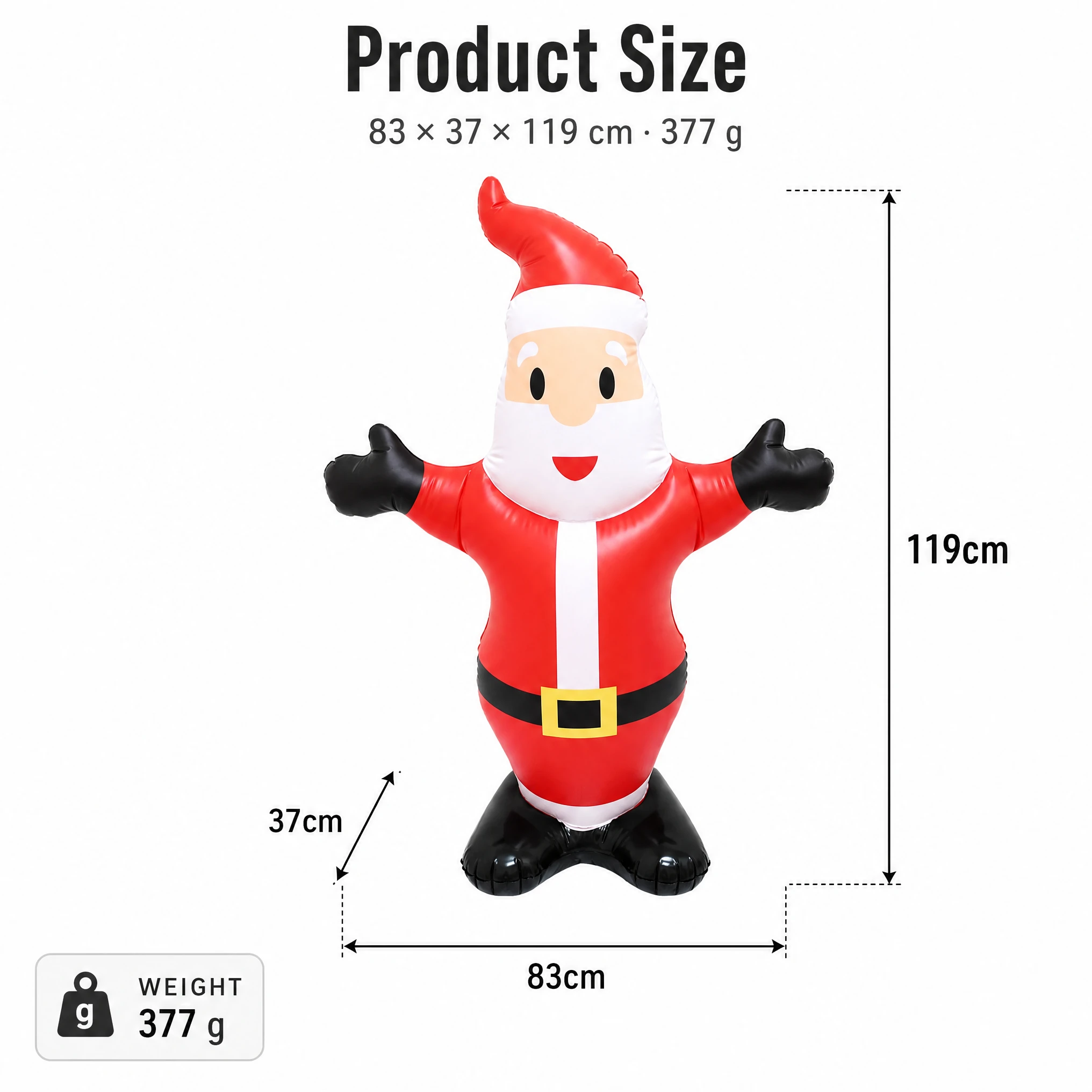 Inflatable Santa Claus Christmas Decoration, PVC Blow‑up Santa Figure, Xmas Indoor Outdoor Yard Garden Home Holiday Party