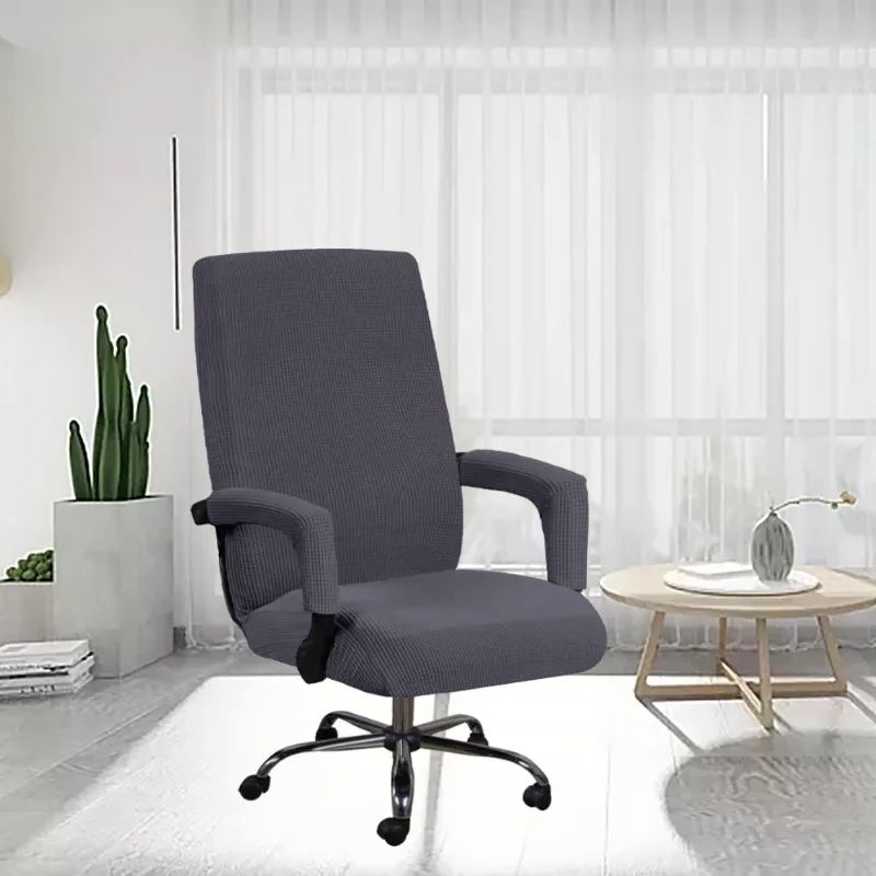 Elastic Jacquard Anti-dirty Office Chair Cover Full-wrap Armchair Seat Case Solid Color Durable Rotate Computer Chair Slipcover