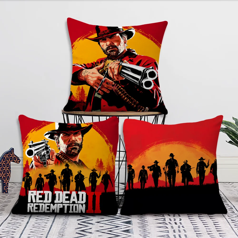 Classic Game Red Dead Redemption cushion Living Room Bedroom Headboard Backrest Cushion Square Cushion Nap Time Pillow Case