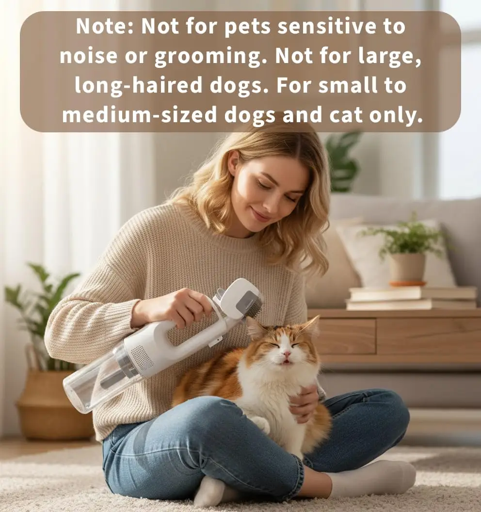 Deshedding Brush And Vacuum Suction Grooming Tool For Pets_voghion.com