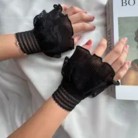 1 Pair Lace False Sleeves Women's Sweet Lace Mesh Bell Sleeves Wrist Sleeve Mountaineering Gloves Fashion Accessories 2