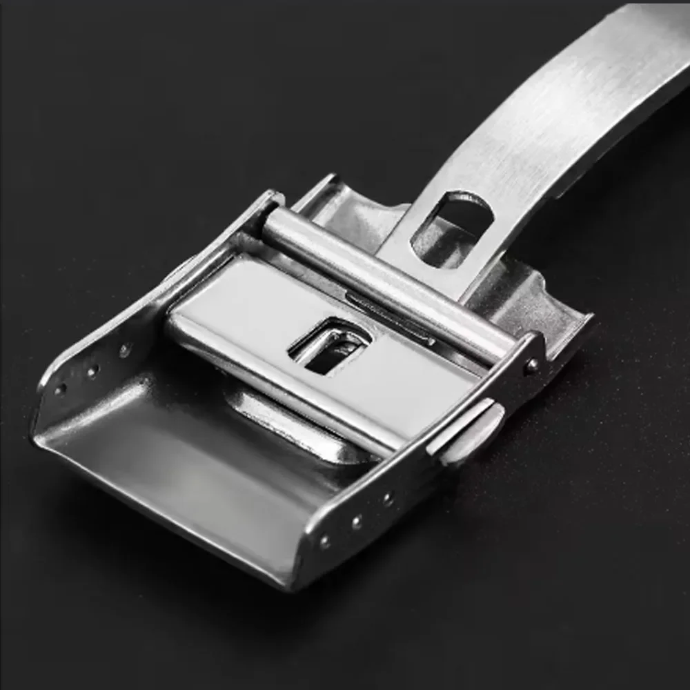 18 مللي متر 20 مللي متر 22 مللي متر 24 مللي متر Watchdives ساعة المشبك الفضة للطي السلامة مطحونة المشبك استبدال الفولاذ المقاوم للصدأ نشر مشبك ساعة