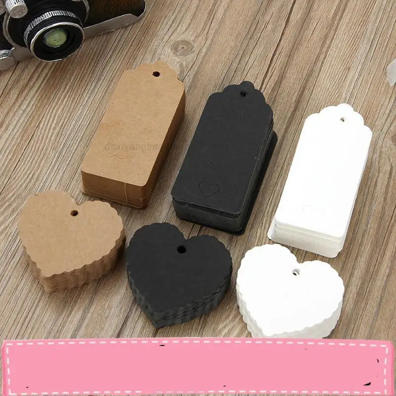 250pcs/lot 5*6cm 4*9cm Cute label tag shaped cardboard blank diy greeting card card kraft paper message card word card postcard