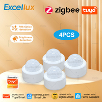 4Pcs Mini Zigbee 3.0 Human Motion Sensor PIR Infrared Detector Smart Home Security Alarm For Tuya Smart Life App Zigbee2mqtt