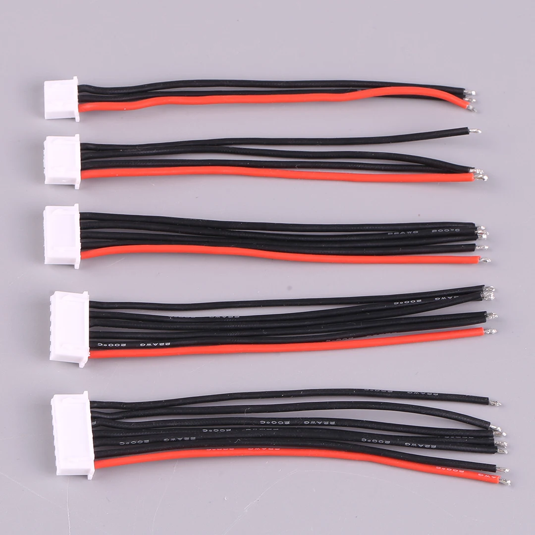 10PCS/lot 2S 3S 4S 5S 6S 22AWG Ultra-soft Silica Wire Balanced Charging Battery Plug 10cm 20cm Balanced Plug