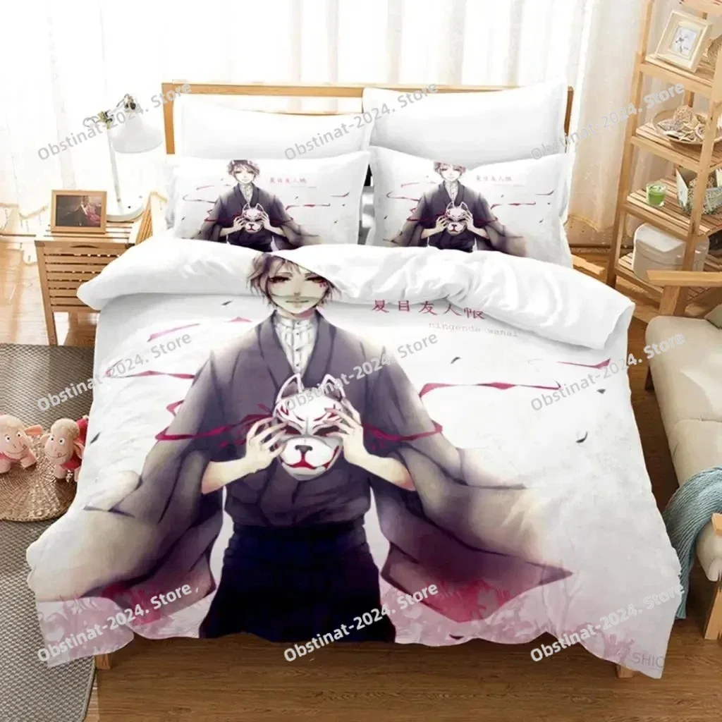 

Anime Natsume Book of Friends Nyanko Bedding Set Boys Girls Twin Queen Size Duvet Cover Pillowcase Bed Kids Adult