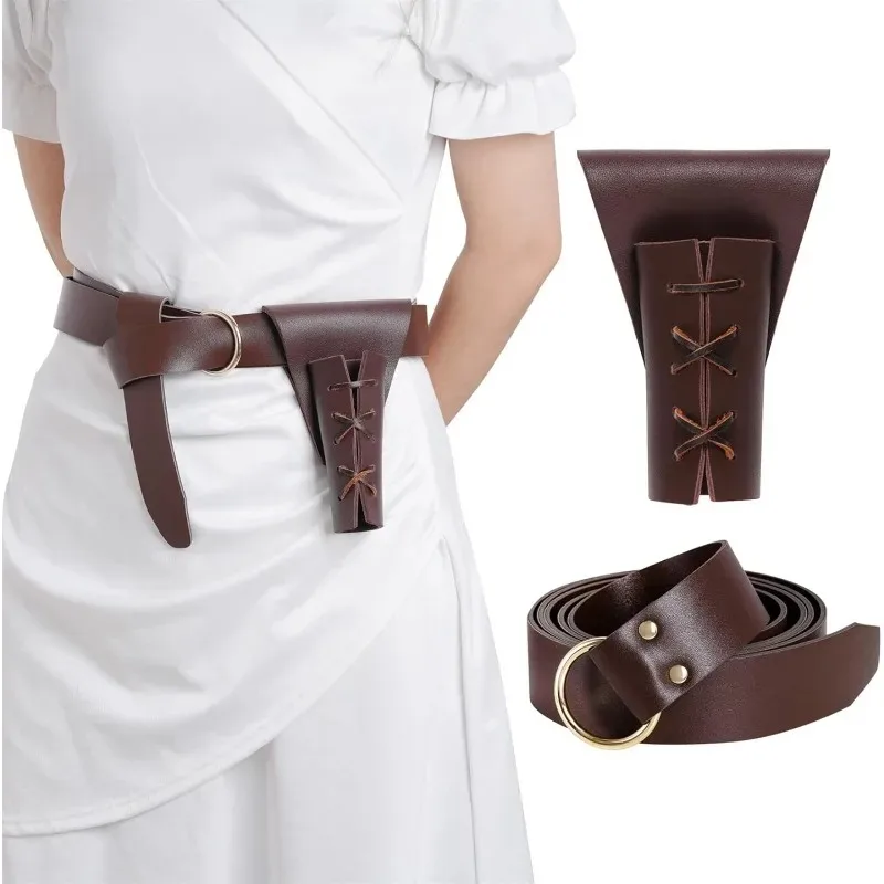 ซองดาบแบบ 2 ชิ้น พร้อมเชือกผูก ซองดาบ+เข็มขัดคาดเอว สไตล์ยุคกลาง ยุคฟื้นฟูศิลปวิทยา และที่ใส่ดาบสำหรับฮาโลวีน นักรบ