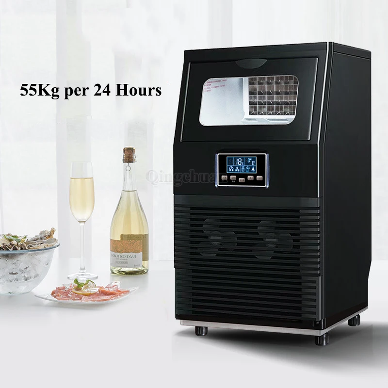 

Electric Ice Maker Machine 55Kg Per 24H Commercial Making Milk Tea Wine 40 Ice Per Times 220V