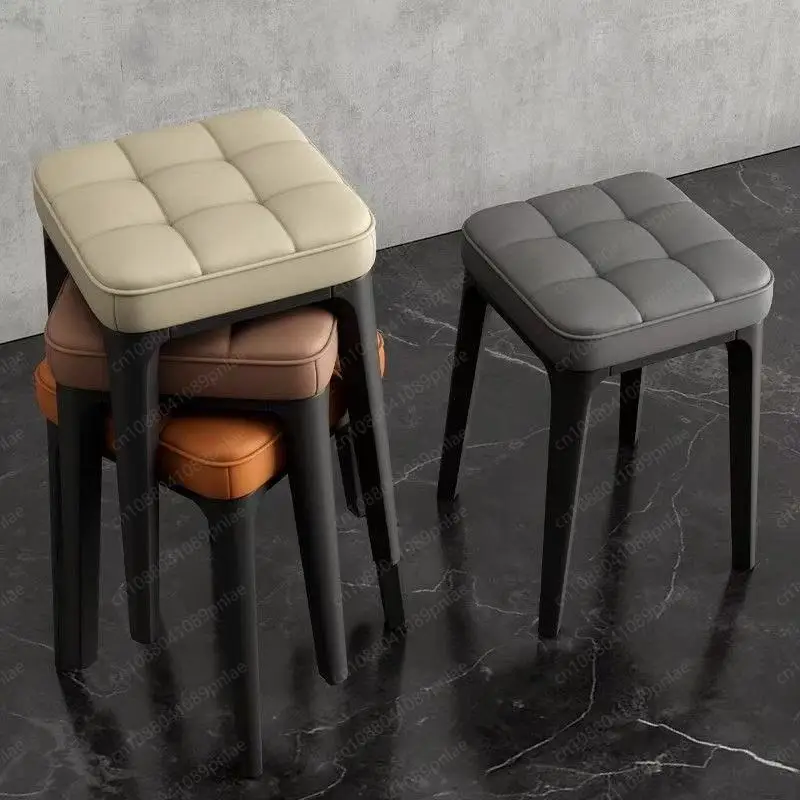 2Pcs Imported Latex Soft-wrapped Dining Chair, Simple Stackable Household Rental Room Stool