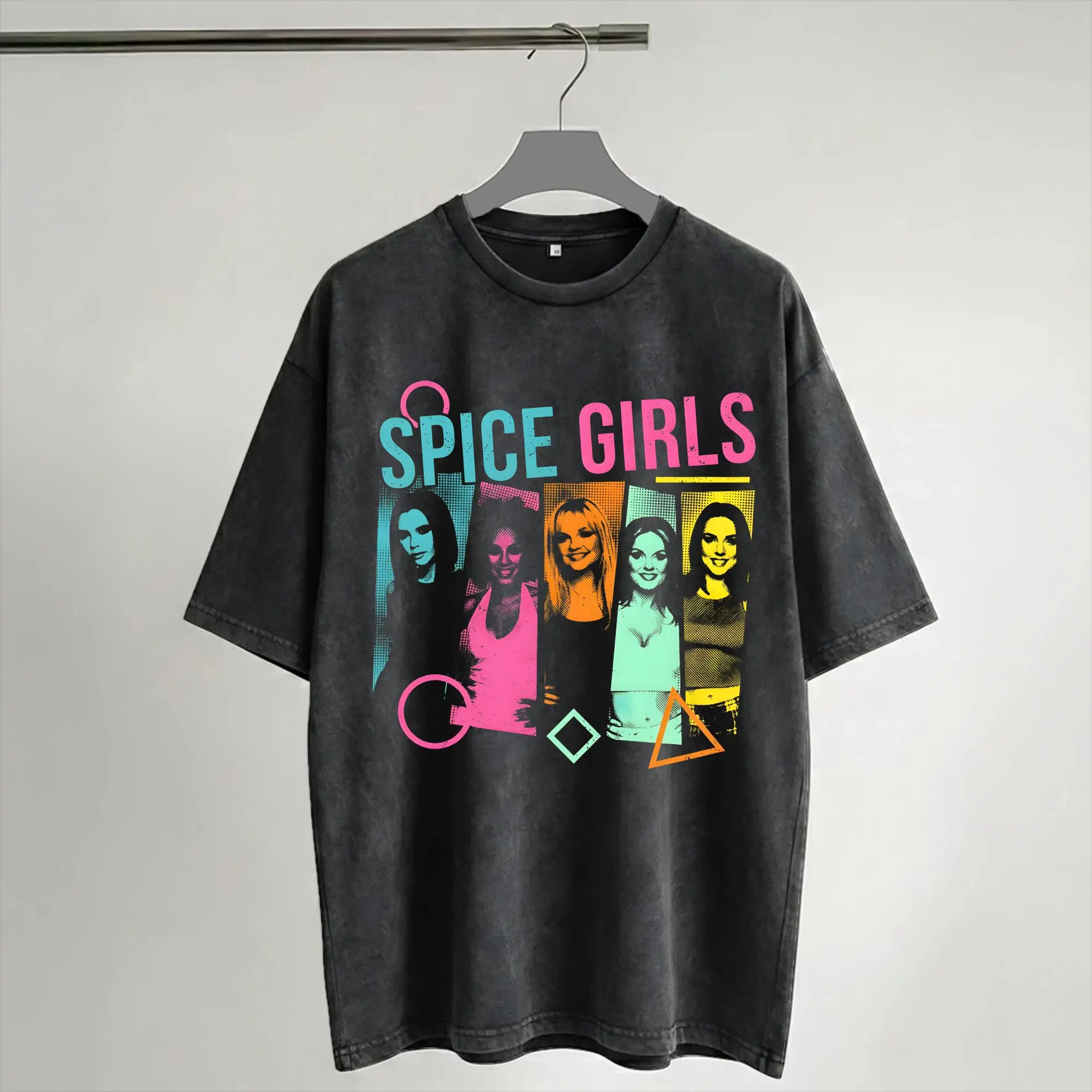 Summer Spice Girls Pop Group Tour Washed T Shirts Accessories Oversize T-Shirt  Men Women Tee