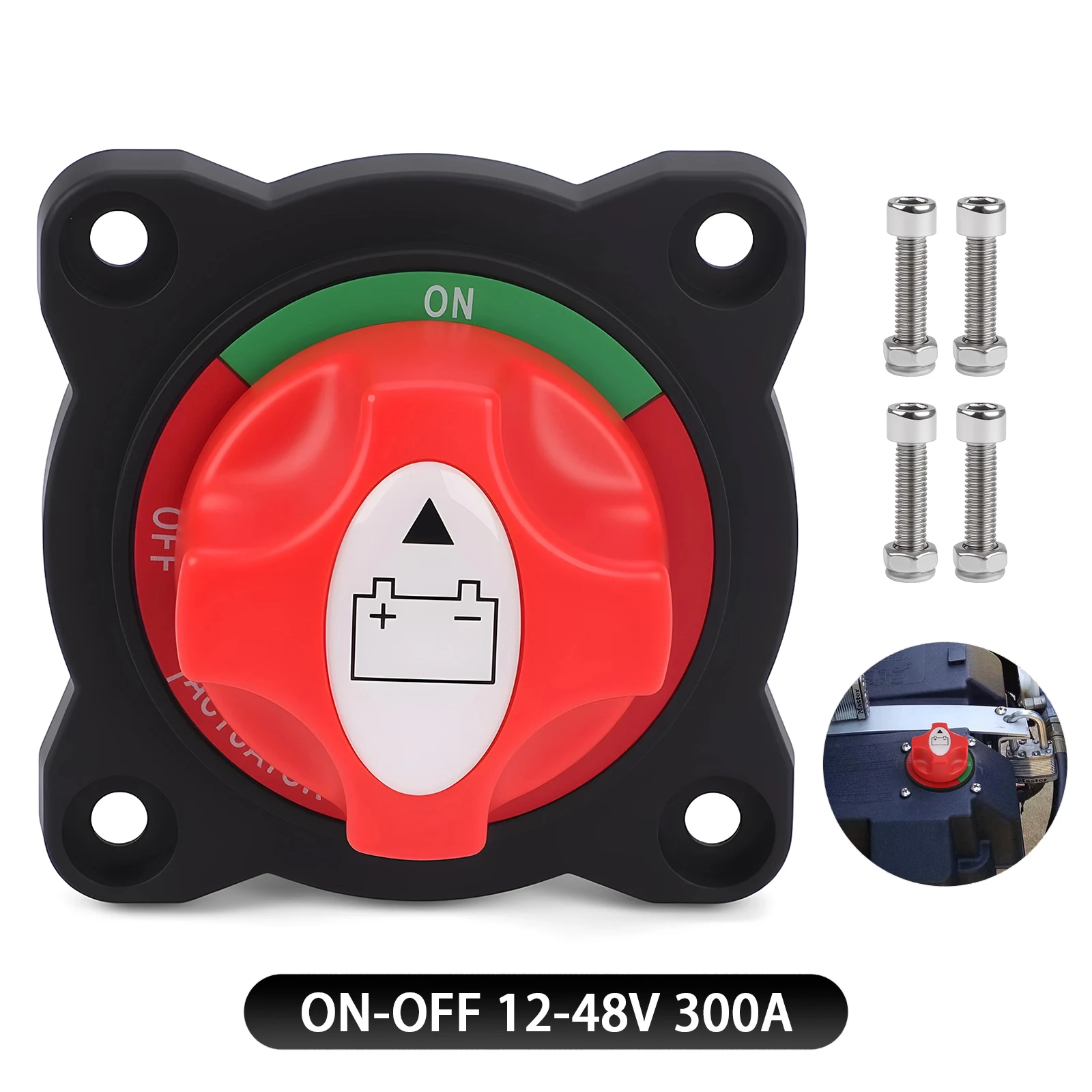 1 PC 300A M10 Battery Mass Switch 12V 24V 48V Car Marine Copper Battery Disconnect Switch Battery Cut On Off Switch For Car Boat