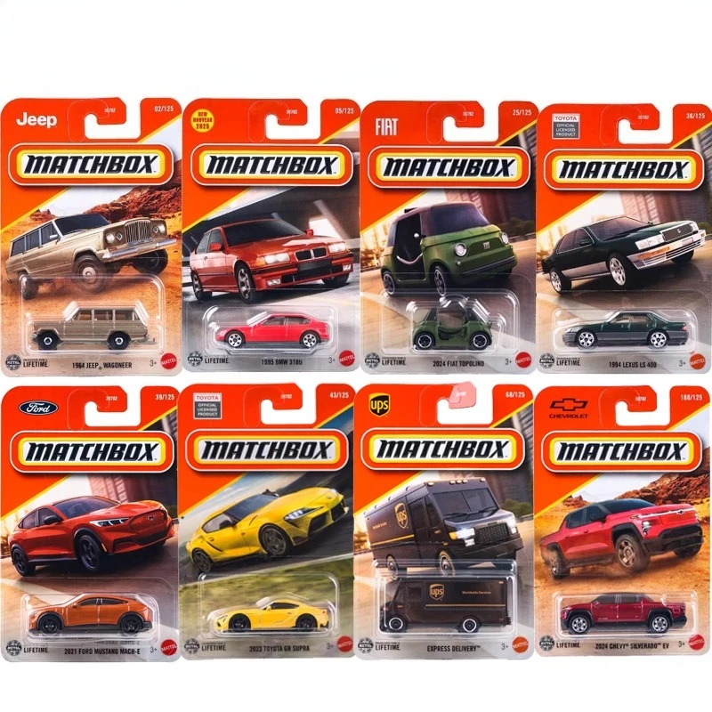 2025 k caixa de fósforos carro meninos brinquedos 1:64 diecast jeep wagoneer fiat bmw lexus ford mustang toyota supra chevy dodge caminhão modelos presente