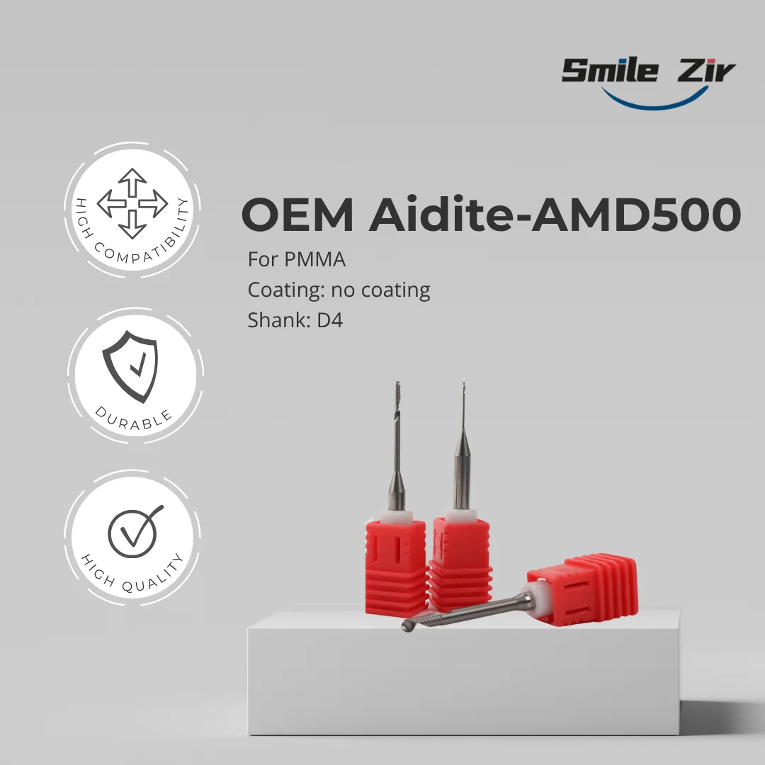 

OEM Aidite AMD500 Dental Milling Burs for PMMA D4 CAD CAM Dental Lab Cutter Tool