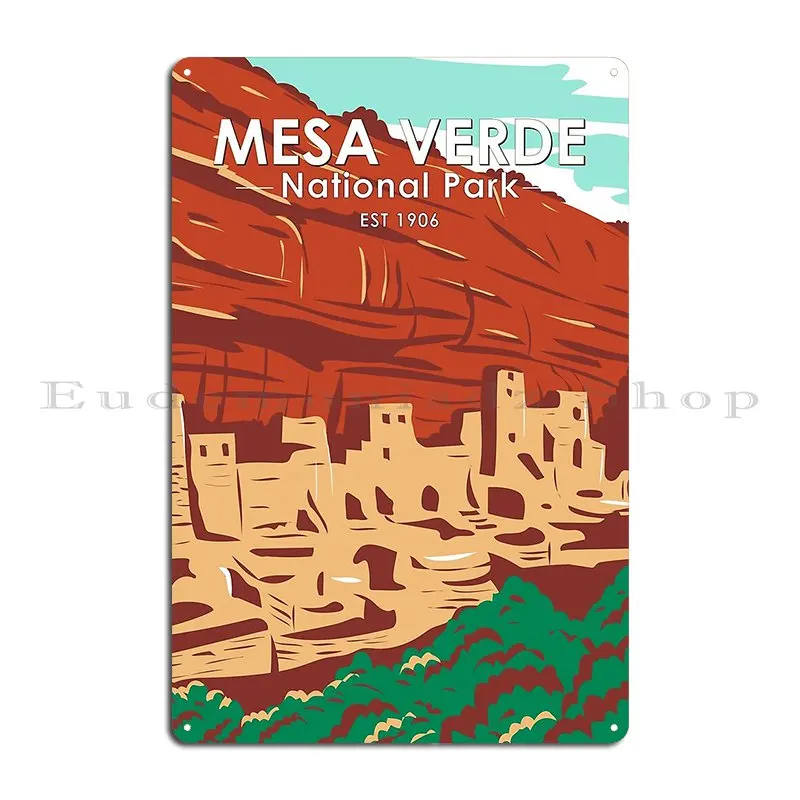 Mesa Verde National Park Colorado Cliff Dwellings Vintage Metal Plaque Poster Garage Cinema Pub Custom Tin Sign Poster