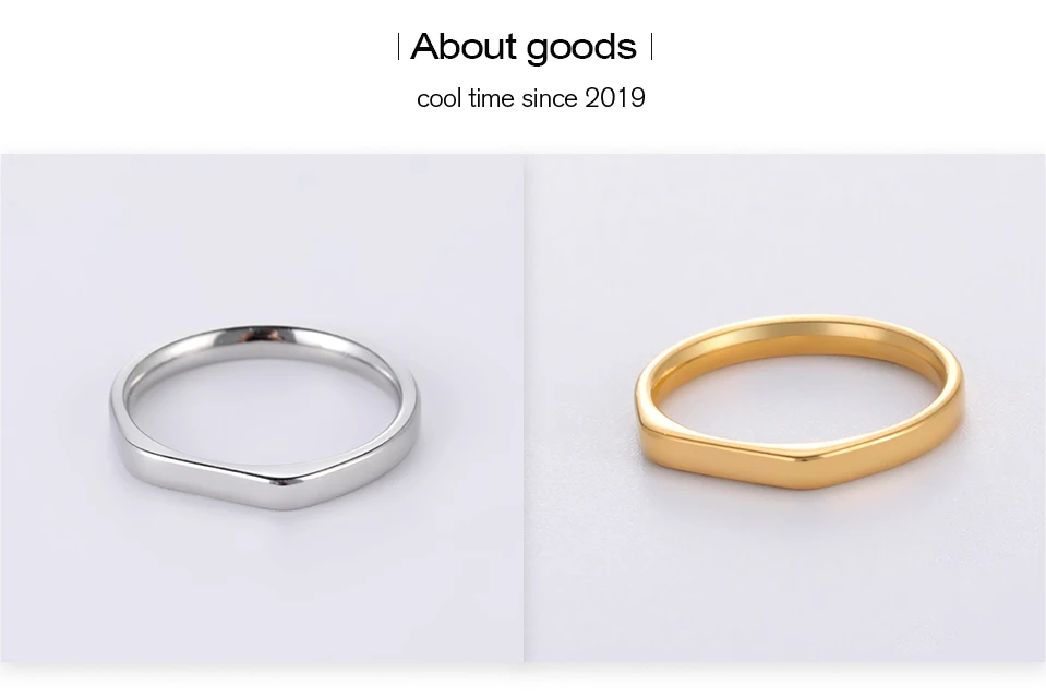 Cooltime Mode Einfacher Paar Ring für Frauen Männer Minimalistischer Goldfarbener Fingerring Liebespaar Hochzeit Verlobungsgeschenk Schmuck – Detail 3