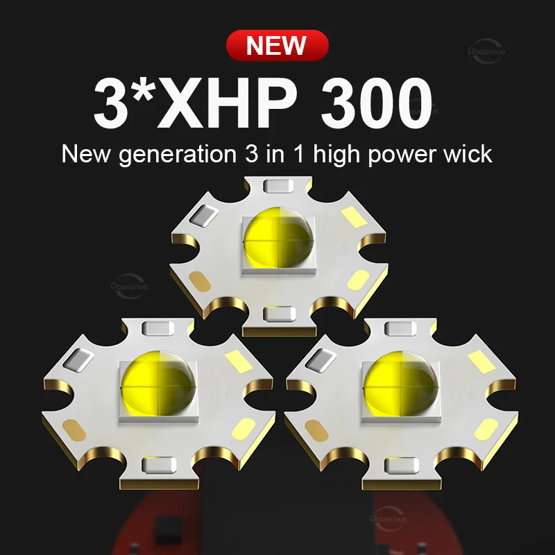 2024 New 3*XHP300 Diving Flashlight Super Bright Underwater Lighting Lantren Powerful Professional Diving 800m Flashlights Ligh