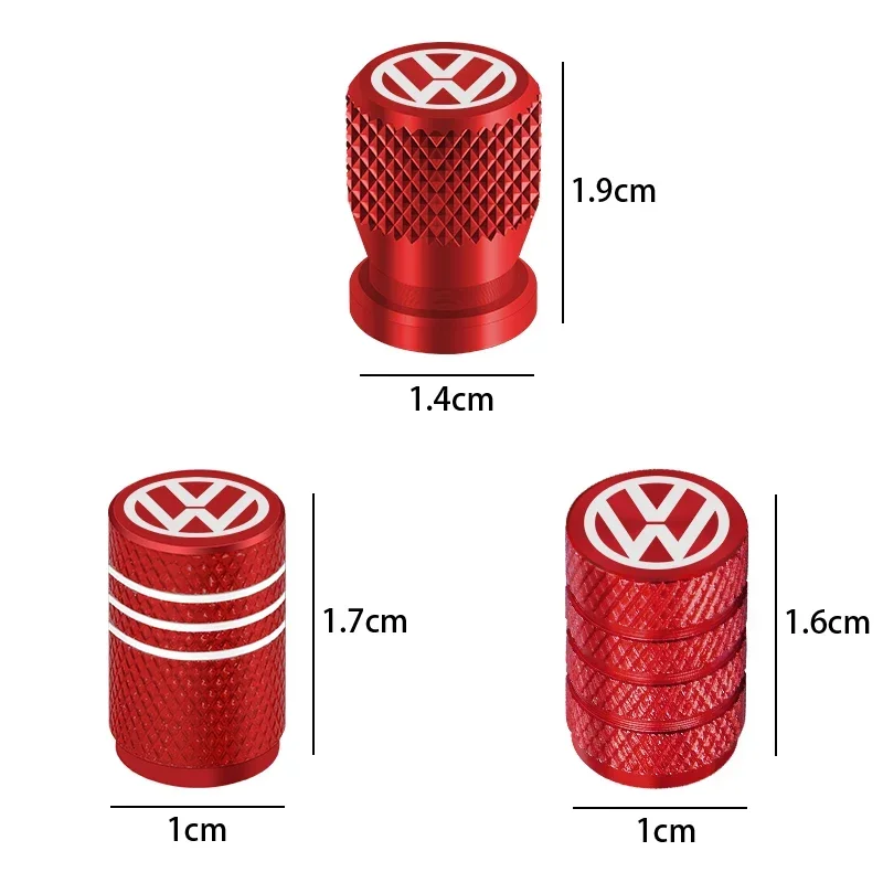 4Pcs Car Tire Valve covers Aluminum Wheel Stem Air Valve Caps For Volkswagen GOLF MK6 Polo Tiguan VW GTI CADDY PASSAT