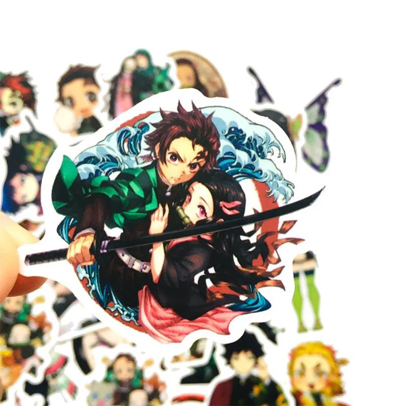 50 SZTUK Nowy Demon Slayer's Blade Dumb Film Bagaż Wodoodporny uchwyt samochodowy Naklejka na kask