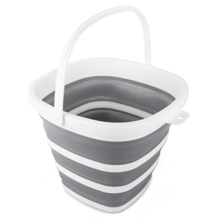 

Collapsible Bucket for Cleaning, Portable Ice Bucket Water Pail for Space Saving, Foldable Sand Buckets with Handles for House