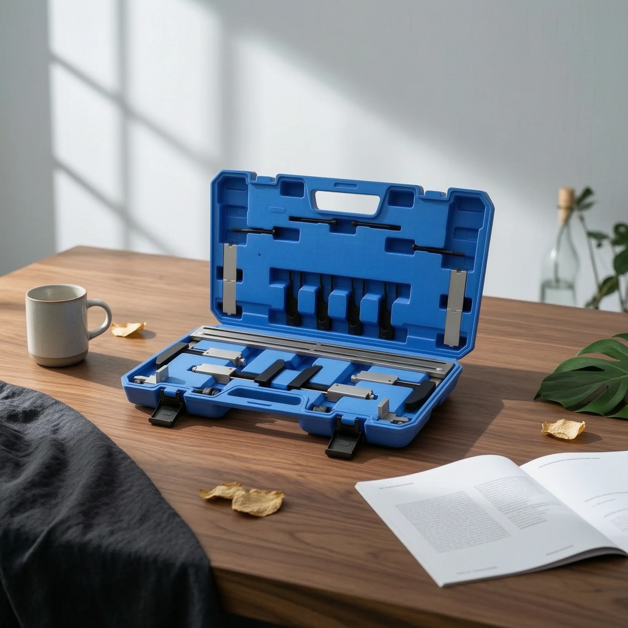 Valve Spring Compressor Portable Valve Spring Compressor Kit with Case Cylinder Head Service Kit Corrosion-Resistant Easy to Use