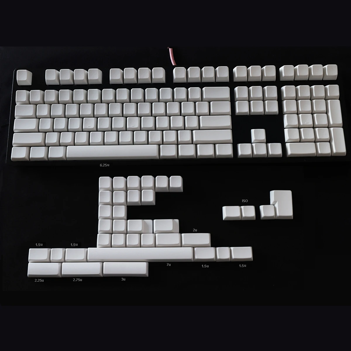 144-Key SDA PBT Milchfarbene Tastenkappen für Cherry MX Schalter – Perfekte Ergänzung für mechanische Tastaturen