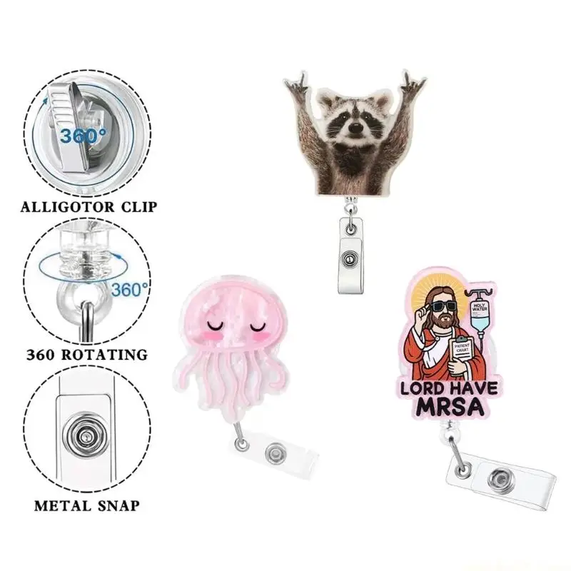 Portable Stretchy Badge Holder With Fun Animal Designs For Conferences And Meetings