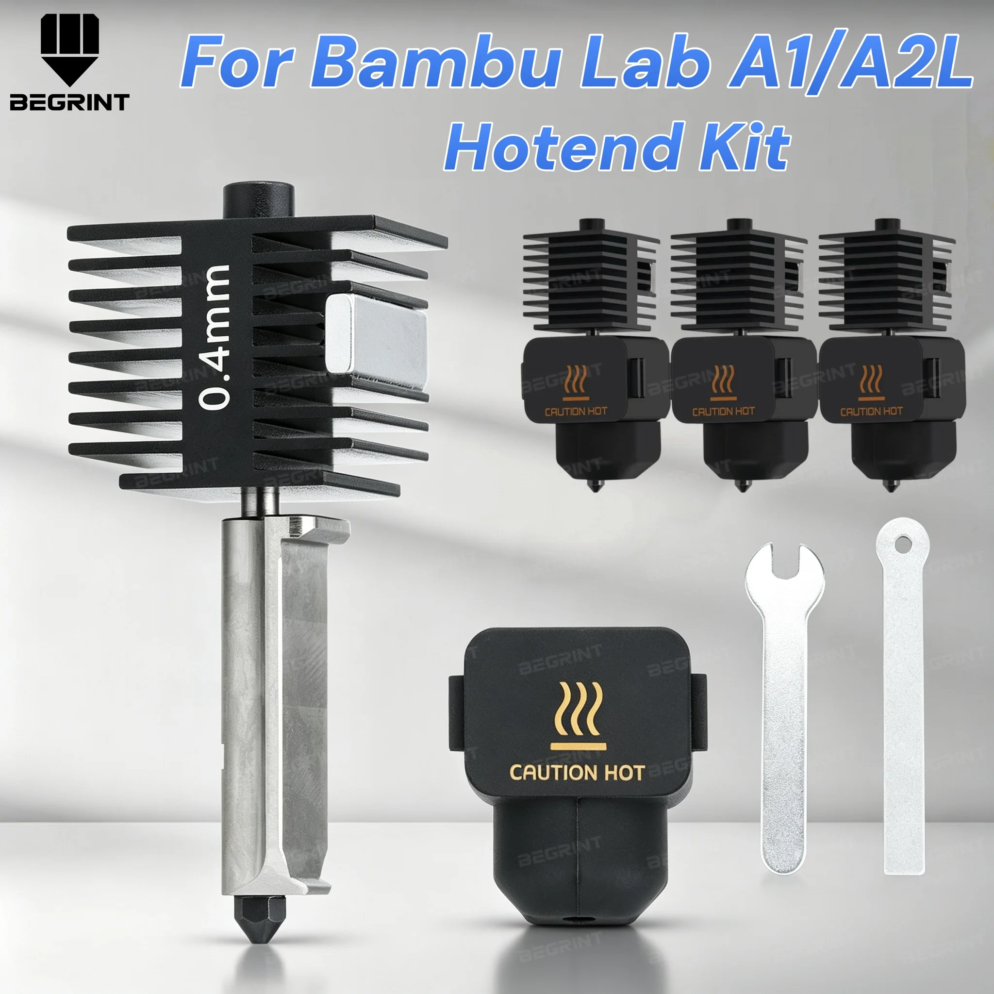 For Bambu Lab A1/A2L Hotend Nozzle Kit 0.2/0.4/0.6/0.8mm Hardened Steel Compatible with A1 A1 Mini 3D Printer Parts